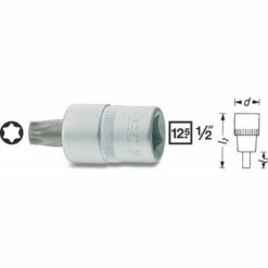 Hazet Douille Mâle TORX - Carré Creux 12,5 Mm (1/2 Pouce) - Profil TORX Intérieur - Taille: T 20 - Longueur Totale: 55 Mm - 992-T20