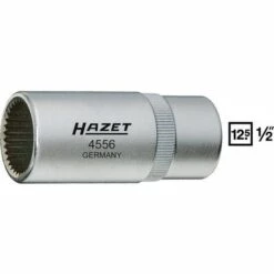 Hazet Douille Pour La Soupape De Compression - Carré Creux 12,5 Mm (1/2 Pouce) - Profil Denture Multiple Extérieure - Taille: 17.9 X 20 - Longueur Totale: 55.5 Mm - 4556