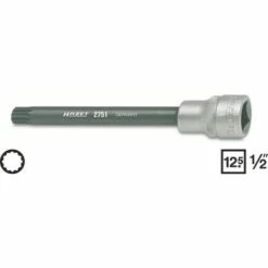 Hazet Douille Mâle à Culasse - Carré Creux 12,5 Mm (1/2 Pouce) - Profil Denture Multiple Intérieur XZN - Taille: M10 - Longueur Totale: 140 Mm - 2751