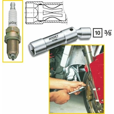 Hazet Clé à Bougies - Carré Creux 10 Mm (3/8 Pouce) - Profil à 6 Pans Extérieurs - Taille: 16 5/8 - Longueur Totale: 97 Mm - 4766 3 Hazet Clé à Bougies - Carré Creux 10 Mm (3/8 Pouce) - Profil à 6 Pans Extérieurs - Taille: 16 5/8 - Longueur Totale: 97 Mm - 4766