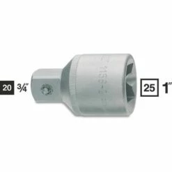 Hazet Adaptateur - Carré Creux 25 Mm (1 Pouce) - Carré Massif 20 Mm (3/4 Pouce) - Longueur Totale: 70 Mm - 1158-2