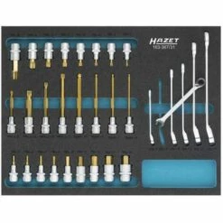 Hazet Jeu De Clés à Douilles - Carré Creux 12,5 Mm (1/2 Pouce) - Profil Traction à 12 Pans Extérieurs, Profil à 6 Pans Intérieurs, Profil Denture Multiple Intérieur XZN - Nombre D'outils: 31 - 163-3