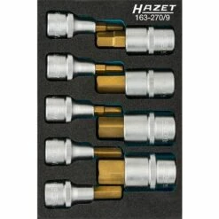 Hazet Jeu De Douilles Mâles - Carré Creux 12,5 Mm (1/2 Pouce) - Profil à 6 Pans Intérieurs - Nombre D'outils: 9 - 163-270/9