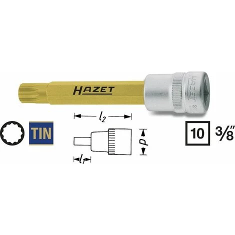 Hazet Douille Mâle - Carré Creux 10 Mm (3/8 Pouce) - Profil Denture Multiple Intérieur XZN - Taille: M10 - Longueur Totale: 89 Mm - 8808LG-10 3 Hazet Douille Mâle - Carré Creux 10 Mm (3/8 Pouce) - Profil Denture Multiple Intérieur XZN - Taille: M10 - Longueur Totale: 89 Mm - 8808LG-10
