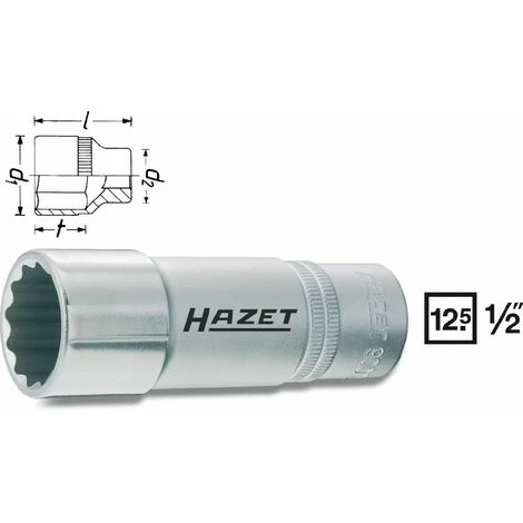 Hazet Douille (à 12 Pans) - Carré Creux 12,5 Mm (1/2 Pouce) - Profil Traction à 12 Pans Extérieurs - Taille: 15 - Longueur Totale: 85 Mm - 900TZ-15 3 Hazet Douille (à 12 Pans) - Carré Creux 12,5 Mm (1/2 Pouce) - Profil Traction à 12 Pans Extérieurs - Taille: 15 - Longueur Totale: 85 Mm - 900TZ-15