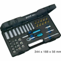 Hazet Jeu De Clés à Douilles - Carré Creux 6,3 Mm (1/4 Pouce) - Profil Traction à 6 Pans Extérieurs, Profil TORX Extérieur, Profil TORX Intérieur, Profil à Fente, Profil Phillips PH, Profil à 6 Pans