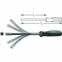 Hazet Clé à Douille, Flexible - Profil à 6 Pans Extérieurs - Taille: 5 - Longueur Totale: 300 Mm - 426-5