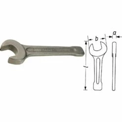 Hazet Clé à Fourche à Frapper - Profil à 6 Pans Extérieurs - Taille: 85 - Longueur Totale: 405 Mm - 452-85