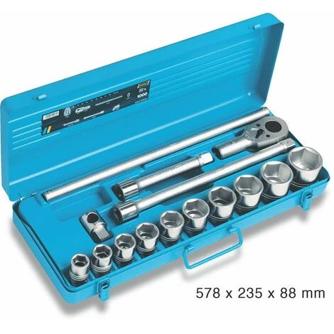 Hazet Jeu De Clés à Douilles - Carré Creux 20 Mm (3/4 Pouce) - Nombre D'outils: 15 - 1000 3 Hazet Jeu De Clés à Douilles - Carré Creux 20 Mm (3/4 Pouce) - Nombre D'outils: 15 - 1000