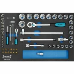 Hazet Jeu De Clés à Douilles - Carré Creux 12,5 Mm (1/2 Pouce), Carré Creux 6,3 Mm (1/4 Pouce) - Profil à 6 Pans Intérieurs, Profil à Fente, Profil Phillips PH, Profil Pozidriv PZ, Profil Traction à