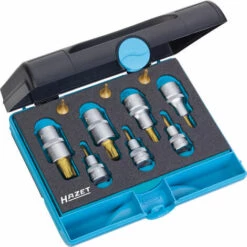 Hazet Jeu D'outils TORX - Carré Creux 6,3 Mm (1/4 Pouce), Carré Creux 10 Mm (3/8 Pouce), Carré Creux 12,5 Mm (1/2 Pouce) - Profil TORX Intérieur - Nombre D'outils: 10 - 1557/10