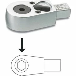 Hazet Attache Mâle à Cliquet Pour Bits - Carré Femelle 9 X 12 Mm - Hexagone Creux 6,3 (1/4 Pouce), Profil à 6 Pans Intérieurs - Longueur Totale: 46.5 Mm - 6408