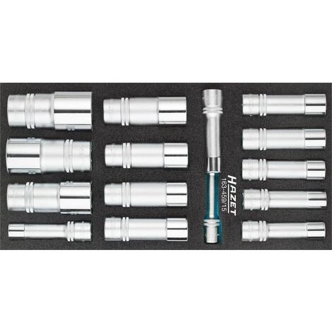 Hazet Jeu De Clés à Douilles - Carré Creux 12,5 Mm (1/2 Pouce) - Profil Traction à 6 Pans Extérieurs - Dimension: 342 X 172 - Nombre D'outils : 15 - 163-459/15 3 Hazet Jeu De Clés à Douilles - Carré Creux 12,5 Mm (1/2 Pouce) - Profil Traction à 6 Pans Extérieurs - Dimension: 342 X 172 - Nombre D'outils : 15 - 163-459/15