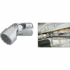 Hazet Douille Articulée (à 12 Pans) - Carré Creux 10 Mm (3/8 Pouce) - Profil Traction à 12 Pans Extérieurs - Taille: 18 - Dimension: 46.8 - 880G-Z18