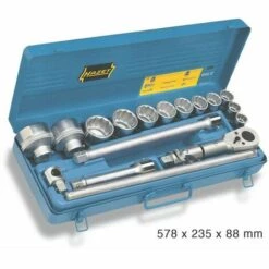 Hazet Jeu De Clés à Douilles - Carré Creux 20 Mm (3/4 Pouce) - Nombre D'outils: 18 - 1002Z