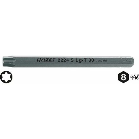 Hazet Embout-tournevis (bit) - Hexagone Massif 8 (5/16 Pouce) - Profil TORX Intérieur - Taille: T 45 - Longueur Totale: 100 Mm - 2224SLG-T45 3 Hazet Embout-tournevis (bit) - Hexagone Massif 8 (5/16 Pouce) - Profil TORX Intérieur - Taille: T 45 - Longueur Totale: 100 Mm - 2224SLG-T45