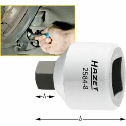 Hazet Douille Mâle Pour étrier De Frein - Carré Creux 10 Mm (3/8 Pouce) - Profil à 6 Pans Intérieurs - Taille: 8 - Longueur Totale: 24 Mm - 2584-8