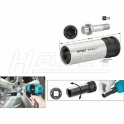 Hazet Douille à Chocs (profil Spécial) - Carré Creux 12,5 Mm (1/2 Pouce) - Taille: 17 - Longueur Totale: 86 Mm - 905SLG-17