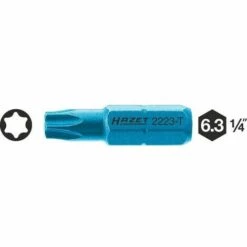 Hazet Embout-tournevis (bit) - Hexagone Massif 6,3 (1/4 Pouce) - Profil TORX Intérieur - Taille: T 6 - Longueur Totale: 25 Mm - 2223-T6