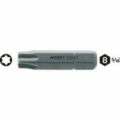 Hazet Embout-tournevis (bit) - Hexagone Massif 8 (5/16 Pouce) - Profil TORX Intérieur - Taille: T 40 - Longueur Totale: 35 Mm - 2224-T40