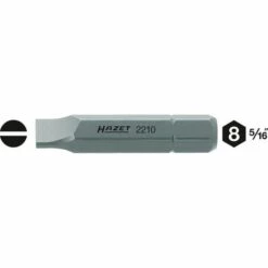 Hazet Embout-tournevis (bit) - Hexagone Massif 8 (5/16 Pouce) - Profil à Fente - Taille: 1 X 5.5 - Longueur Totale: 41 Mm - 2210-9