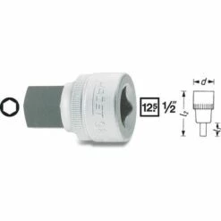 Hazet Douille Mâle - Carré Creux 12,5 Mm (1/2 Pouce) - Profil à 6 Pans Intérieurs - Taille: 4 - Longueur Totale: 38 Mm - 985-4