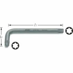 Hazet Clé Mâle Coudée - Profil TORX Intérieur - Taille: T 6 - Longueur Totale: 18.5 Mm - 2115-T6