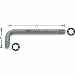 Hazet Clé Mâle Coudée - Profil TORX Intérieur - Taille: T 7 - Longueur Totale: 18.5 Mm - 2115-T7