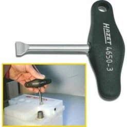 Hazet Outil Pour Bouchons De Batterie - Profil à Fente - Taille: 1.7 X 14.5 - Longueur Totale: 95 Mm - 4650-3
