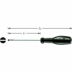 Hazet Tournevis Trinamic - Profil à Fente - Taille: 0.6 X 3.5 - Longueur Totale: 193 Mm - 803-35
