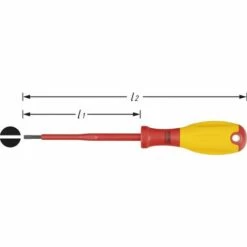 Hazet Tournevis D'électricien - Profil à Fente - Taille: 0.5 X 3 - Longueur Totale: 180 Mm - 810VDE-30
