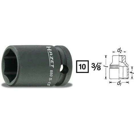 Hazet Douille à 6 Pans à Chocs - Carré Creux 10 Mm (3/8 Pouce) - Profil Traction à 6 Pans Extérieurs - Taille: 6 - Dimension: 28 - 880S-6 3 Hazet Douille à 6 Pans à Chocs - Carré Creux 10 Mm (3/8 Pouce) - Profil Traction à 6 Pans Extérieurs - Taille: 6 - Dimension: 28 - 880S-6