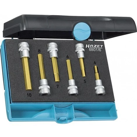 Jeu De Douilles Males/carré Creux 10 Mm/profil A 6 Pans Intérieurs/nombre D'outils 6 Hazet 3 Jeu De Douilles Males/carré Creux 10 Mm/profil A 6 Pans Intérieurs/nombre D'outils 6 Hazet