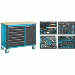 Servante à Outils Avec 4 Tiroirs Pleins Assortiment De 230 Pcs Hazet