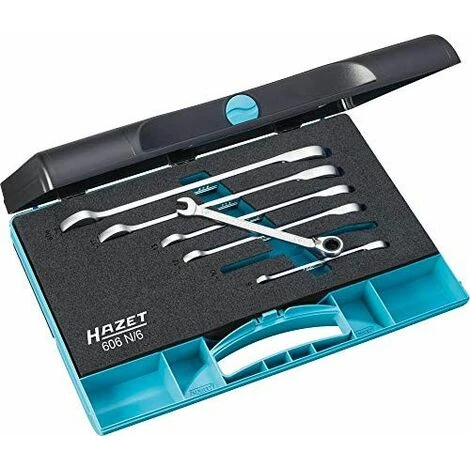 HAZET Jeu De Clés Mixtes à Cliquet 606N/6 ∙ Profil à 12 Pans Extérieurs ∙ Nombr... 3 HAZET Jeu De Clés Mixtes à Cliquet 606N/6 ∙ Profil à 12 Pans Extérieurs ∙ Nombr...